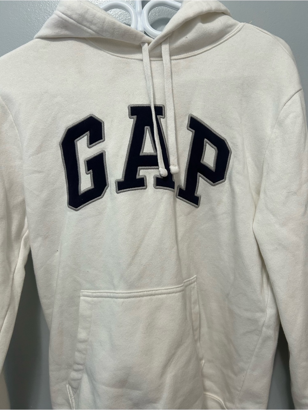 GAP Cream Hoodie with Navy Lettering